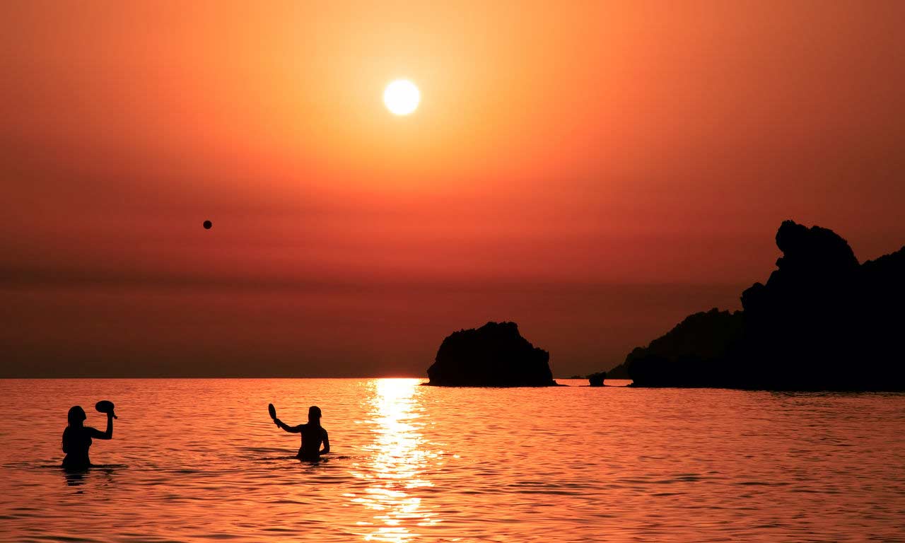 00823 korfu griechenland urlaub mittelmeer insel sommer strandurlaub erholung strand sonnenuntergang