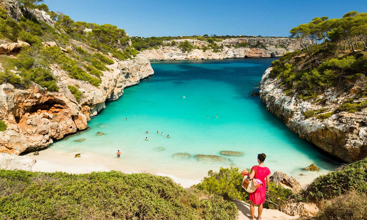 01283 mallorca urlaub spanien mittelmeer balearen insel sommer strandurlaub erholung strand cala des moro