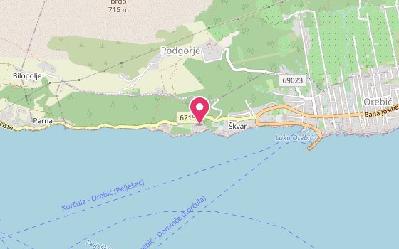 Kartenausschnitt: Lage von Aminess Vival Grand Azur Hotel