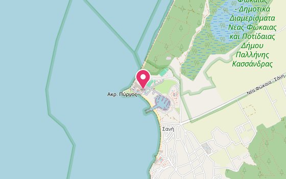 Kartenausschnitt: Lage von Sani Beach