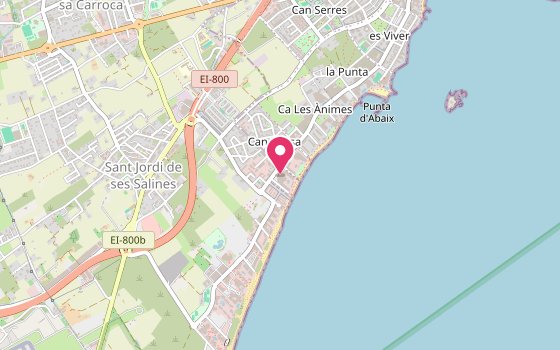 Kartenausschnitt: Lage von Hotel Garbi Ibiza & Spa