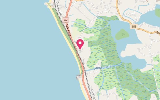 Kartenausschnitt: Lage von Hotel Bentota Village
