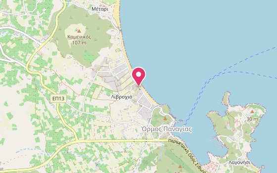 Kartenausschnitt: Lage von Antigoni Beach Resort