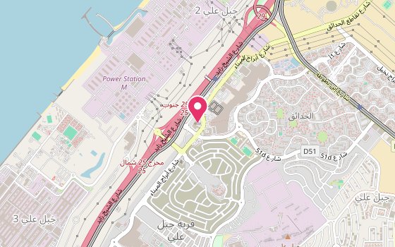 Kartenausschnitt: Lage von Oaks Ibn Battuta Gate Dubai