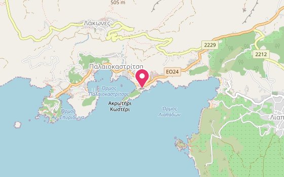 Kartenausschnitt: Lage von Akrotiri Beach Resort Hotel