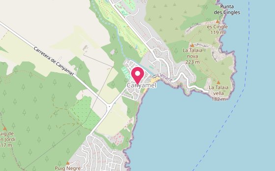 Kartenausschnitt: Lage von Canyamel Park Hotel & Spa 16+ Adults only
