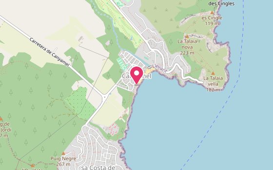Kartenausschnitt: Lage von Melbeach Hotel & Spa - Adults only