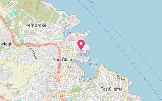 Kartenausschnitt: Lage von Hilton Malta