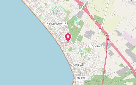 Kartenausschnitt: Lage von Hipotels Playa De Palma Palace