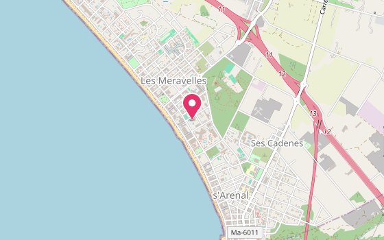 Kartenausschnitt: Lage von Hotel Riu Bravo