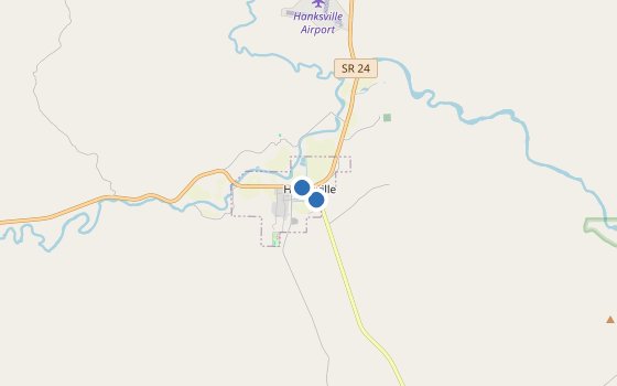 Kartenausschnitt mit den Hotels des Reiseziels