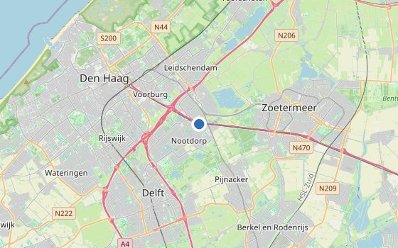 Kartenausschnitt mit den Hotels des Reiseziels