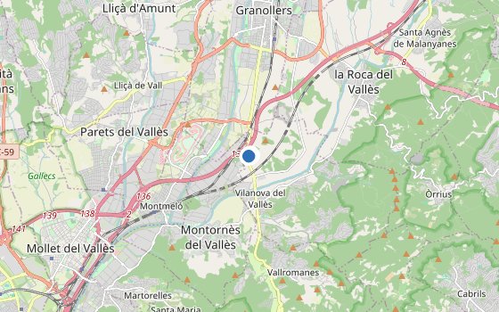 Kartenausschnitt mit den Hotels des Reiseziels