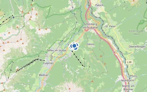 Kartenausschnitt mit den Hotels des Reiseziels