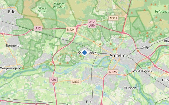 Kartenausschnitt mit den Hotels des Reiseziels