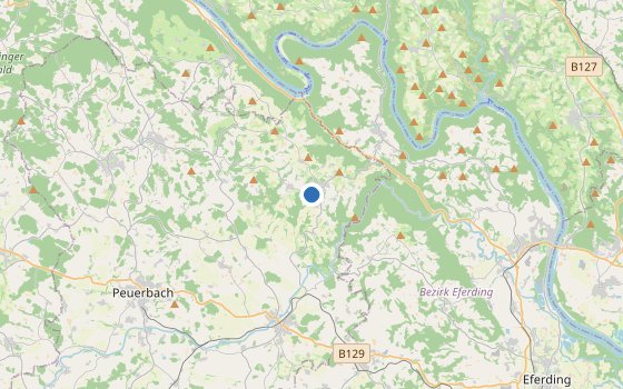 Kartenausschnitt mit den Hotels des Reiseziels