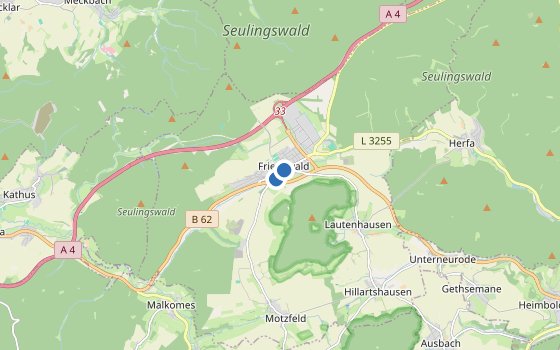 Kartenausschnitt mit den Hotels des Reiseziels