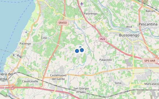 Kartenausschnitt mit den Hotels des Reiseziels