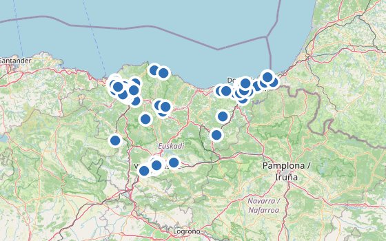 Kartenausschnitt mit den Hotels des Reiseziels
