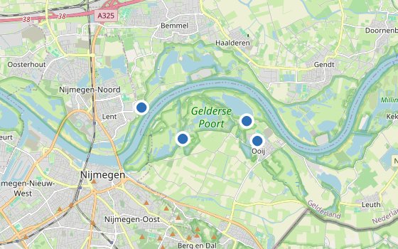 Kartenausschnitt mit den Hotels des Reiseziels
