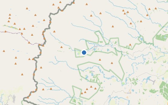 Kartenausschnitt mit den Hotels des Reiseziels