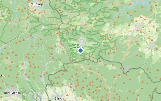 Kartenausschnitt mit den Hotels des Reiseziels