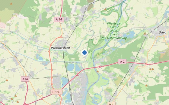 Kartenausschnitt mit den Hotels des Reiseziels