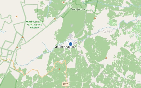 Kartenausschnitt mit den Hotels des Reiseziels
