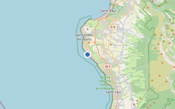 Kartenausschnitt mit den Hotels des Reiseziels