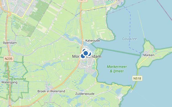 Kartenausschnitt mit den Hotels des Reiseziels
