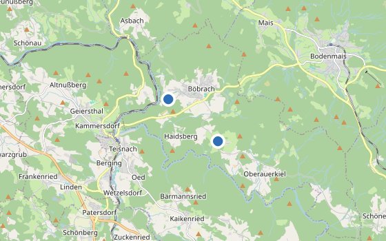 Kartenausschnitt mit den Hotels des Reiseziels