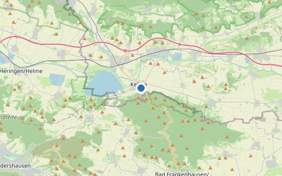 Kartenausschnitt mit den Hotels des Reiseziels