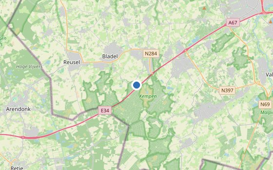 Kartenausschnitt mit den Hotels des Reiseziels