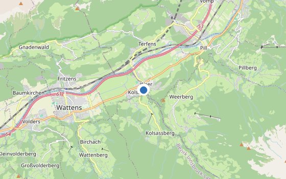 Kartenausschnitt mit den Hotels des Reiseziels