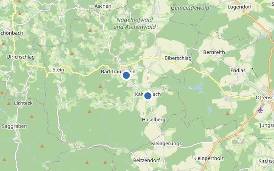 Kartenausschnitt mit den Hotels des Reiseziels