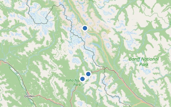 Kartenausschnitt mit den Hotels des Reiseziels