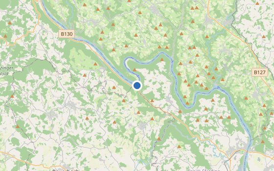 Kartenausschnitt mit den Hotels des Reiseziels